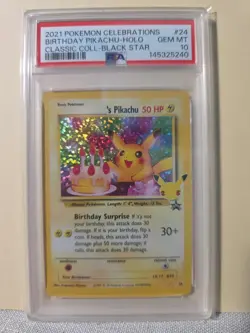 2021 POKEMON CELEBRATIONS CLASSIC COLLECTION #24 BIRTHDAY PIKACHU-HOLO PSA 10 - Image 1