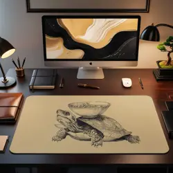 Cute Turtle Ramen Playmat - Kawaii Anime Style Gaming Mat for MTG, YuGiOh, TCG - Image 2