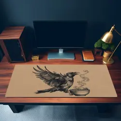 Cute Crow Ramen Playmat - Kawaii Anime Style Gaming Mat for MTG, YuGiOh, TCG - Image 3