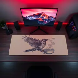 Cute Crow Ramen Playmat - Kawaii Anime Style Gaming Mat for MTG, YuGiOh, TCG - Image 5