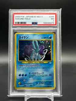 PSA 7 Suicune Holo No.245 Neo 3 Revelation Near Mint Japanese Pokemon Card 2000 - Image 1