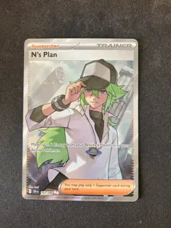 N's Plan 163/086 Black Bolt Pokemon Card Ultra Rare Full Art BLK EN - Image 1