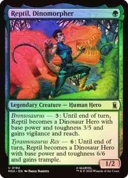 NM Foil Reptil, Dinomorpher, MTG, Super Heroes, Magic the Gathering, 182 - Image 1