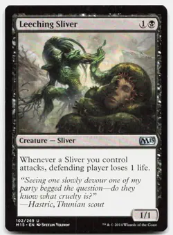 Leeching Sliver 102 Uncommon Magic 2015 (M15) Magic: The Gathering LP - Image 1