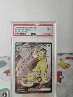 Team Rockets Persian EX Ultra Rare Holo Pokemon Card 219/182 PSA 9 - Image 1