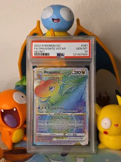 Pokemon PGO 081/078 Dragonite VSTAR Secret Rainbow Rare Card PSA 10 - Image 2