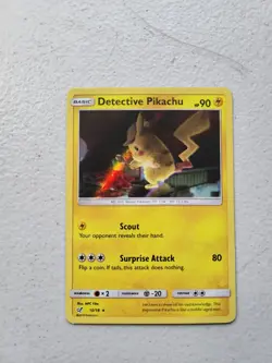 1x Detective Pikachu Pokemon Card Detective Pikachu 10/18 Holo Rare LP - Image 1