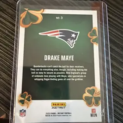 2025 Panini Instant Lucky Clover - Drake Maye #3 - Image 2