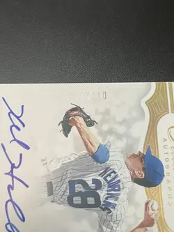 2019 Panini Flawless Gold Autograph Kyle Hendricks On Card Auto /10 Chicago Cubs - Image 3
