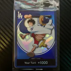2026 Los Angeles Dodgers x One Piece Promo Card Monkey D Luffy DODGERS LUFFY DON - Image 1
