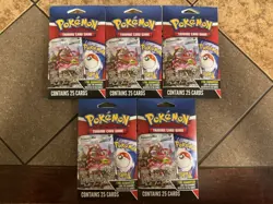Lot of 5 Pokemon TCG Trading Card Game Mystery 25 Packs (125 Cards Total) - Image 1