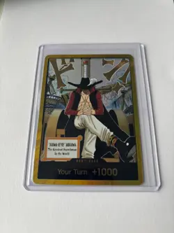 DON!! Card (Dracule Mihawk) (Gold) The Azure Sea's Seven Foil, One Piece - Image 3