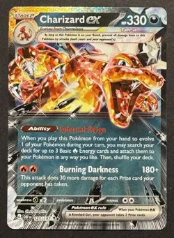 Charizard ex 125/197 Pokemon Card Double Rare Holo Obsidian Flames NM - Image 1