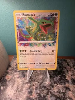 Pokemon Card Rayquaza 138/185 Swsh04: Vivid Voltage Holo Ultra Rare NM Card - Image 1