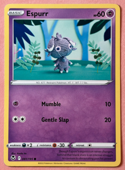 Espurr~ Crochet Art ~ Cute Pokemon Card ~ Asako Ito Gallery - Image 1