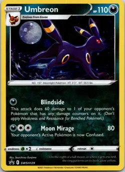 Black Star Promo Umbreon SWSH129 Promo SWSH: Sword & Shield Promo Cards - Image 1