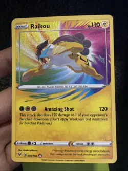 Pokemon Card 2020 TCG Raikou 050/185 Amazing Rare Vivid Voltage Near Mint - Image 2