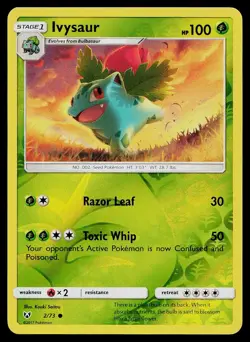 Pokemon Card Shining Legends Ivysaur 2/73 Common Reverse Holo - Image 1