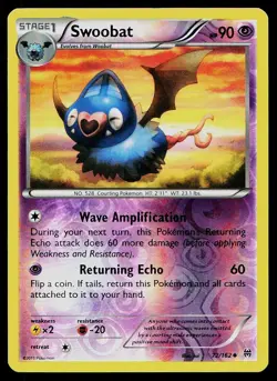 Pokemon Card BREAKthrough Swoobat 72/162 Reverse Holo Uncommon - Image 1