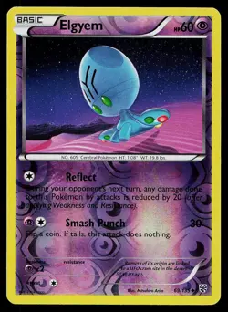 Pokemon Card Plasma Storm Elgyem 69/135 Reverse Holo Uncommon - Image 1