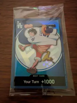 2026 ONE PIECE LOS ANGELES DODGERS MONKEY D LUFFY DON CARD PROMO 7/2 NEW SEALED - Image 1