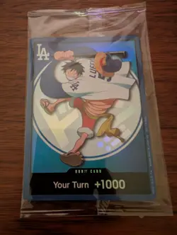 2026 ONE PIECE LOS ANGELES DODGERS MONKEY D LUFFY DON CARD PROMO 7/2 NEW SEALED - Image 2