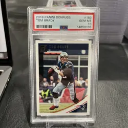 2018 Panini Donruss #183 Tom Brady PSA 10 GOAT New England Patriots - Image 1