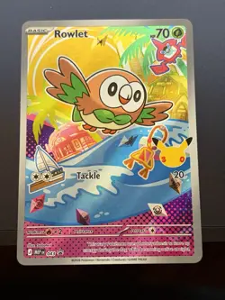 Rowlett 043 First Partner Illustration Rare Black Star Promo Alolan Pokemon TCG - Image 1
