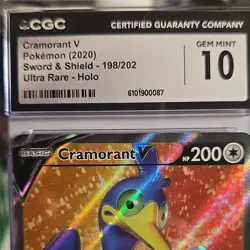 Cramorant V Full Art Ultra Rare Holo CGC 10 Pokemon Sword & Shield 198/202 - Image 3