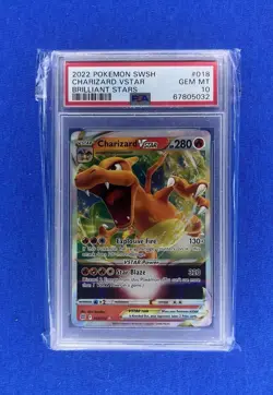 2022 Pokemon SWSH Brilliant Stars #018 Charizard VSTAR PSA 10 Gem Mint - Image 1