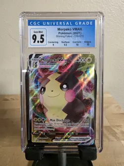 Blue Label CGC 9.5 Gem Mint Morpeko VMAX 038/072 Shining Fates Pokemon Card - Image 1