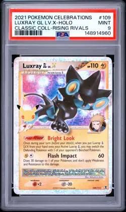2021 POKEMON CELEBRATIONS CLASSIC COLLECTION #109 LUXRAY GL LV.X-HOLO PSA 9 - Image 1
