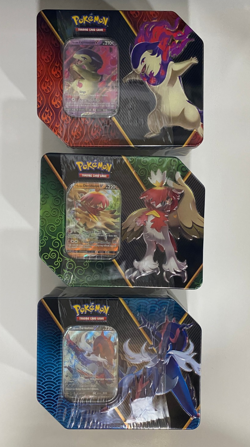 Pokemon Divergent Powers Tins Set of 3 Sealed Decidueye Samurot Typhlosion - Image 1