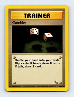 Gambler 60/62 Fossil Non Holo Pokemon Card LP - Image 1