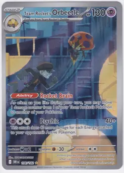 Team Rocket's Orbeetle 198/182 Illustration Rare Destined Rivals Pokemon Holo NM - Image 1