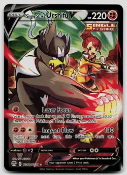 Single Strike Urshifu V TG18/TG30 Brilliant Stars Trainer Gallery Pokemon NM - Image 1