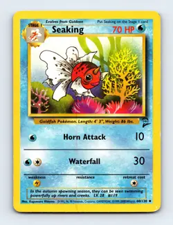 Seaking 060/130 Base Set 2 Non Holo Pokemon Card LP - Image 1