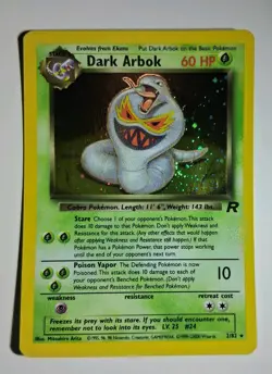 Pokemon TCG Dark Arbok Holo Rare Card 2000 Unlimited 2/82 Swirl On Tail - Image 1