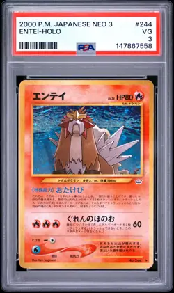 ENTEI Awakening Legends Neo 3 Holo Rare #244 PSA 3 Vintage Pokemon - Image 1