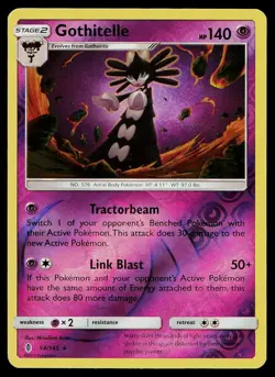 Pokemon Card Guardians Rising Gothitelle 54/145 Reverse Holo Rare - Image 1
