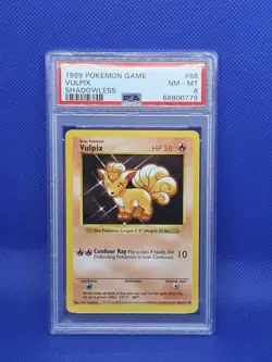 1999 Pokemon Base Set Vulpix Shadowless Card #68 PSA 8 - Image 1