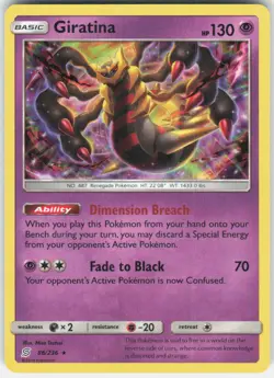 Giratina 86/236 Holo Rare Unified Minds Pokemon Holo Near Mint - Image 1