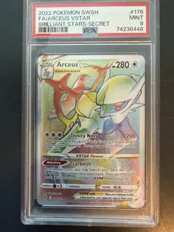Arceus VSTAR Secret Rare Holo 176/172 Brilliant Stars 2022 PSA 9 - Image 1
