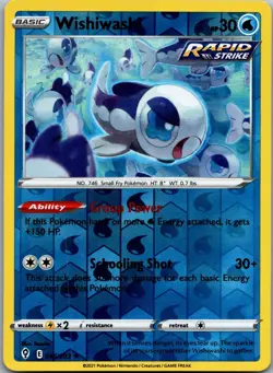 POKEMON EVOLVING SKIES REVERSE HOLO RARE WISHIWASHI 046/203 NM/Mint PACK FRESH - Image 1