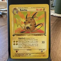 Raichu Fossil 29/62 Rare Regular Pokemon TCG Card English Unlimited 1999 - Image 1