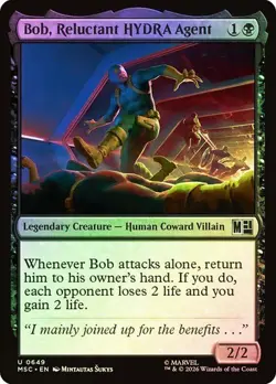 NM Foil Bob, Reluctant HYDRA Agent, MTG, Super Heroes, Magic the Gathering, 649 - Image 1
