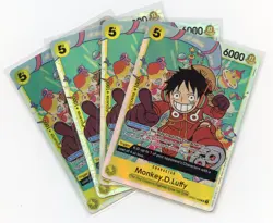 x4 Monkey.D.Luffy OP07-109 SR Playset Foil - One Piece PRB02 English Cards - LP - Image 1