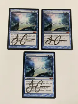 Magic the Gathering 3x Omniscience Core Set 2013 Shadow Signed (1 French) - Image 1