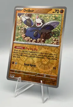 085/162 Drilbur - SV05 Temporal Forces - Reverse Holo NM Pokemon - Image 1