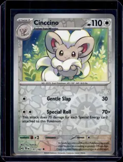 Cinccino SV05: Temporal Forces Pokemon 137/162 Reverse Holo NM+ - Image 1
